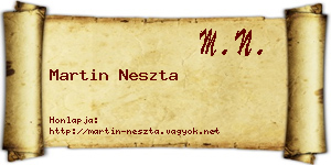 Martin Neszta névjegykártya